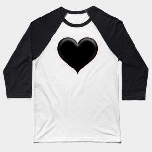 Black Heart Emoji Baseball T-Shirt